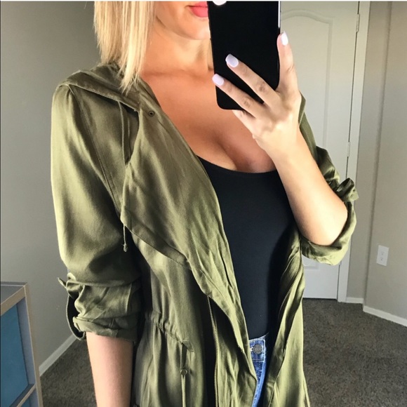 -Olive Hooded Jacket- - Picture 4 of 6